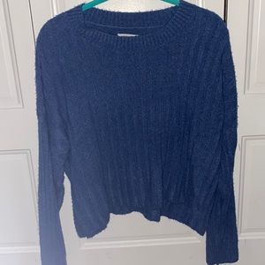 Blue long sleeve crop top